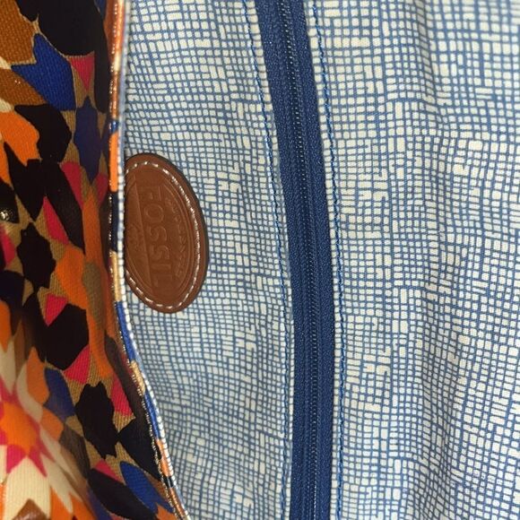 Vtg Fossil canvas coated colorful crossbody bag - Picture 5 of 5